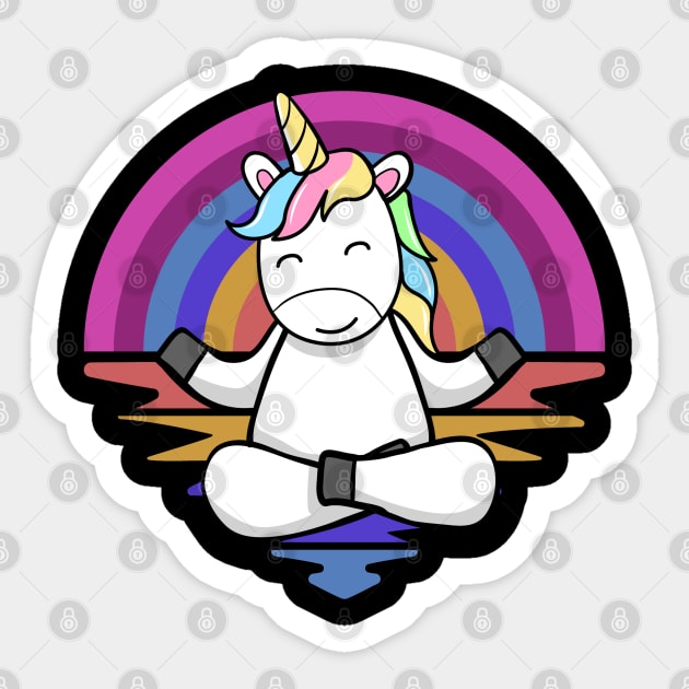 Yoga Unicorn Sticker by RockReflections